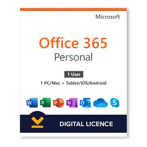 Microsoft Office Application Software Microsoft 365 Personal - 1 Year, 1 User Europe