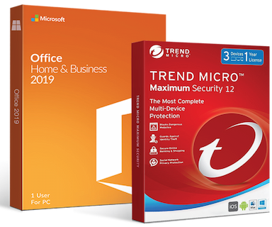 SoftwareDepot Microsoft Office 2019 Home & Business + Trend Micro Maximum Security