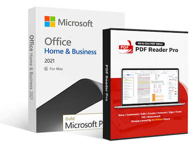 SoftwareDepot Microsoft Office 2021 Home & Business for Mac + PDF Reader Pro